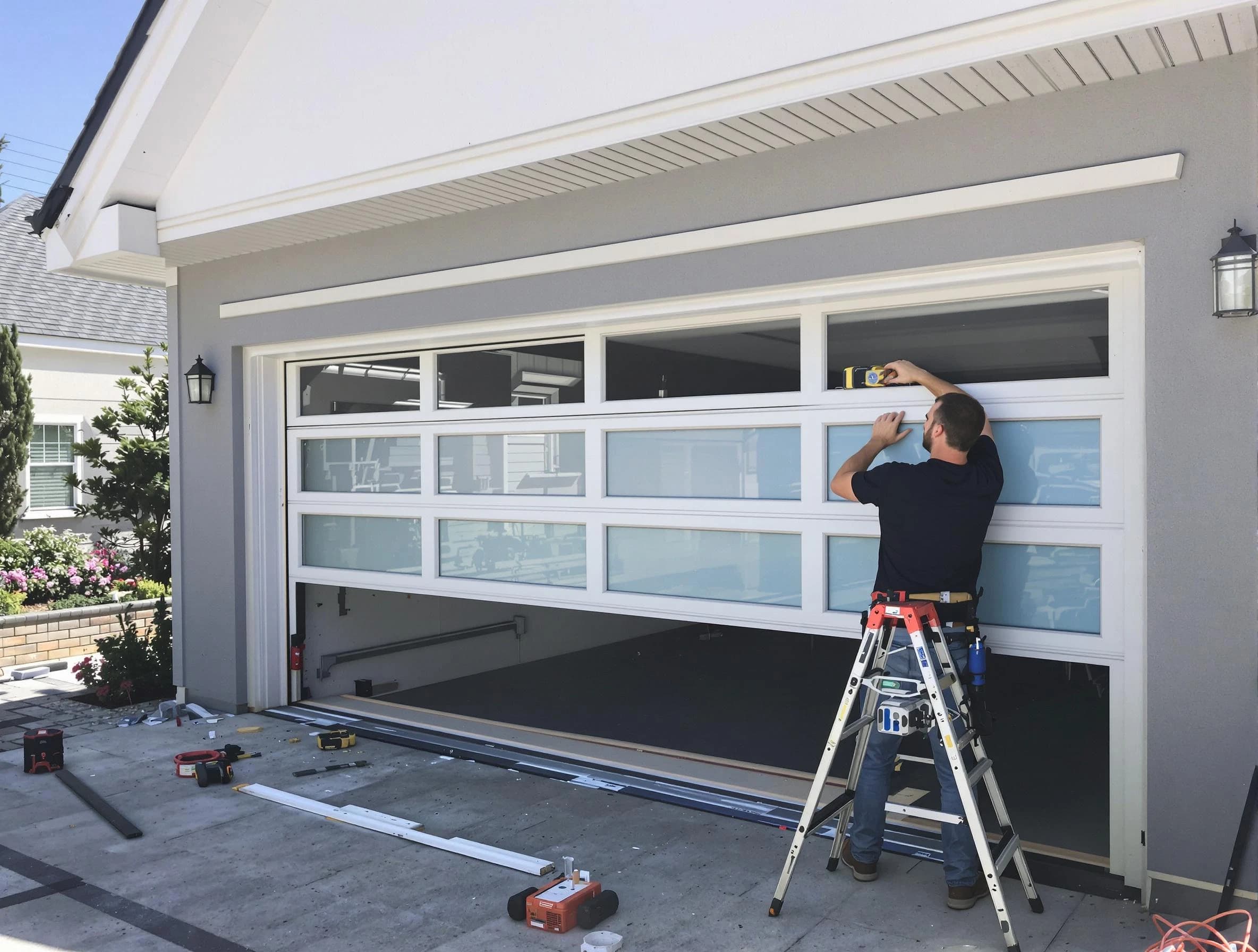 Bonanza Garage Door Repair team performing garage door replacement in Bonanza