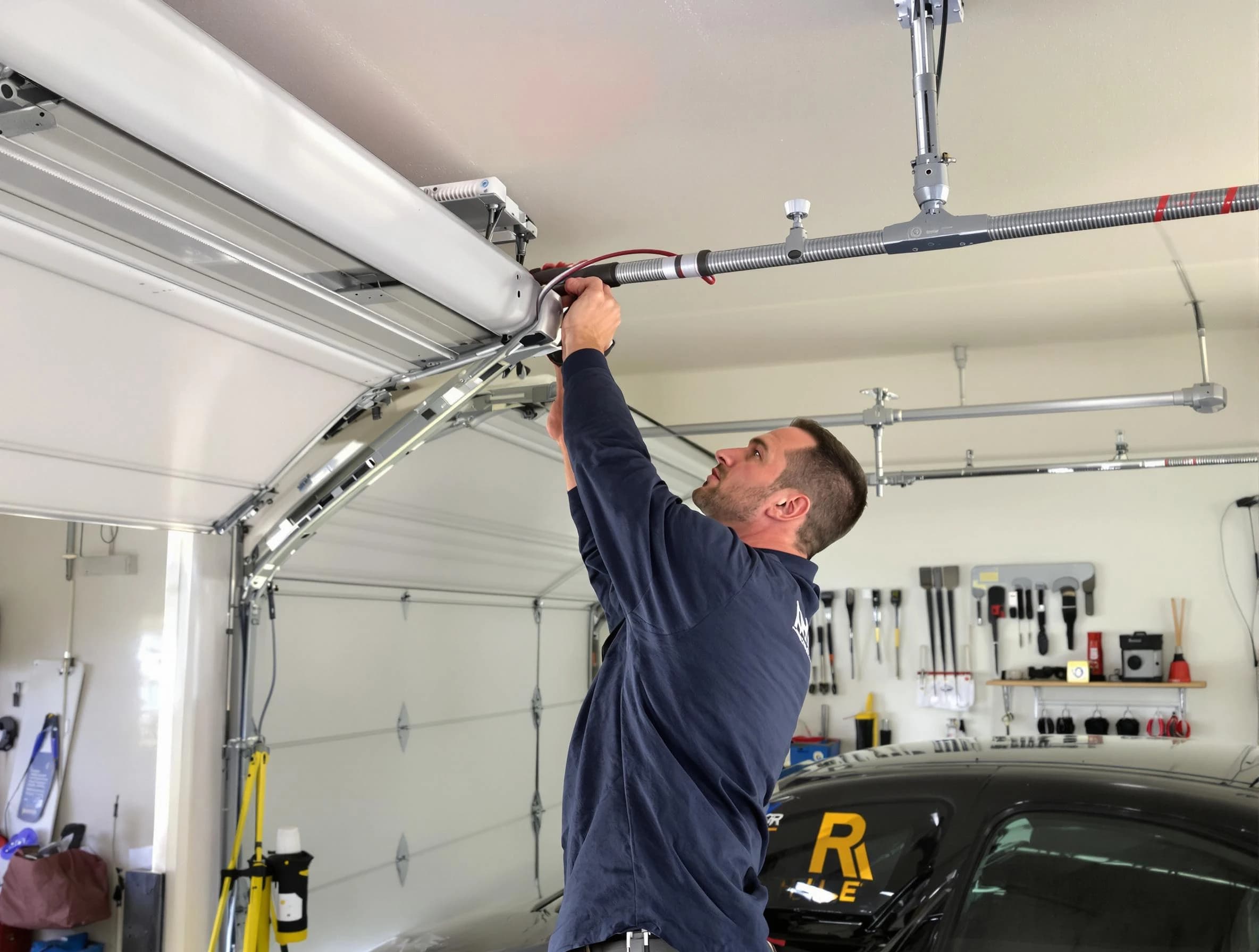 Bonanza Garage Door Repair technician performing garage door cable repair in Bonanza