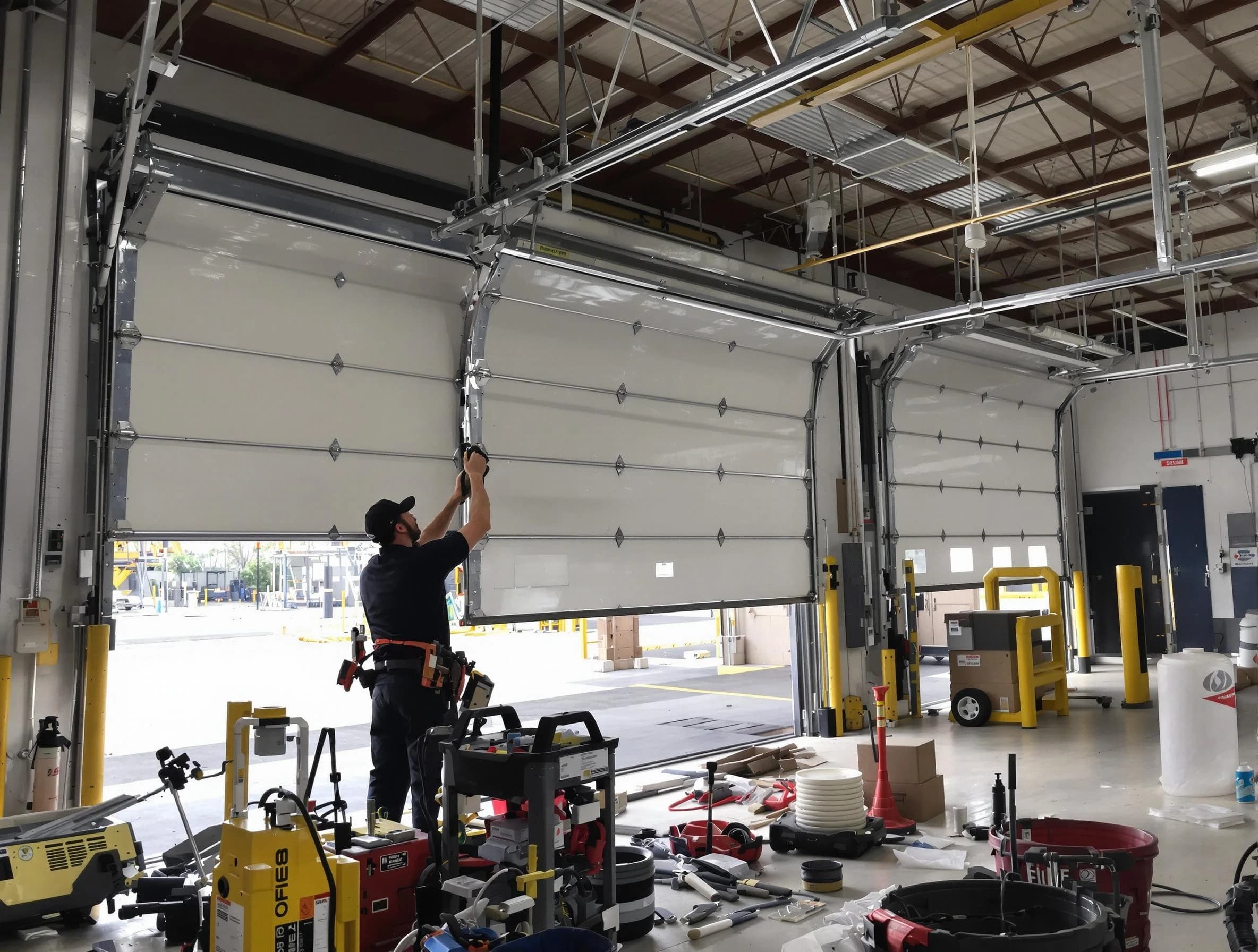 Bonanza Garage Door Repair technician performing commercial garage door repair in Bonanza