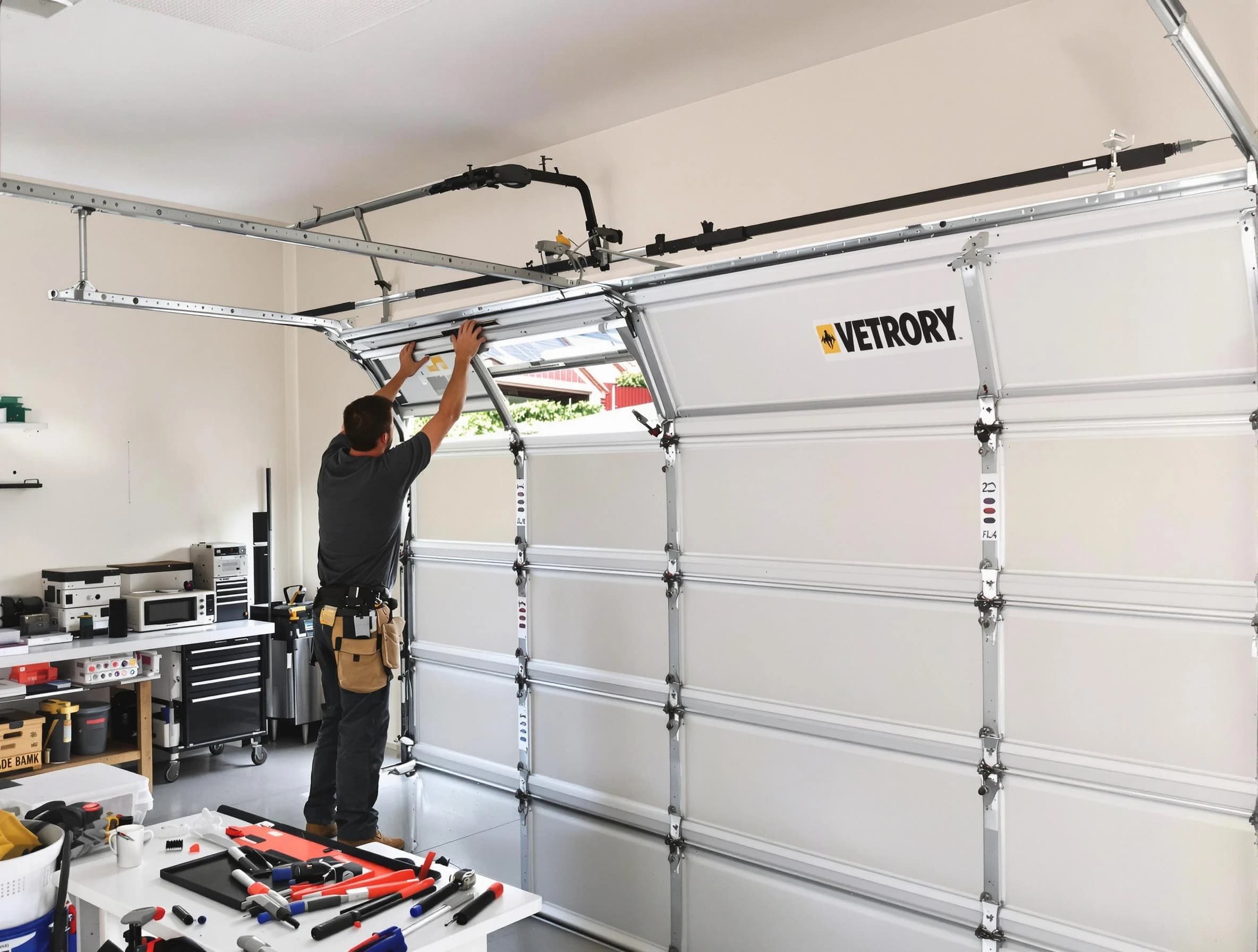 Bonanza Garage Door Repair technician performing section replacement in Bonanza