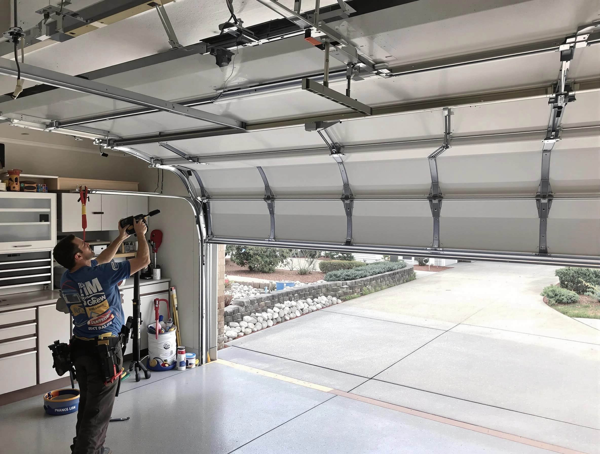 Garage door track repair service by Bonanza Garage Door Repair in Bonanza