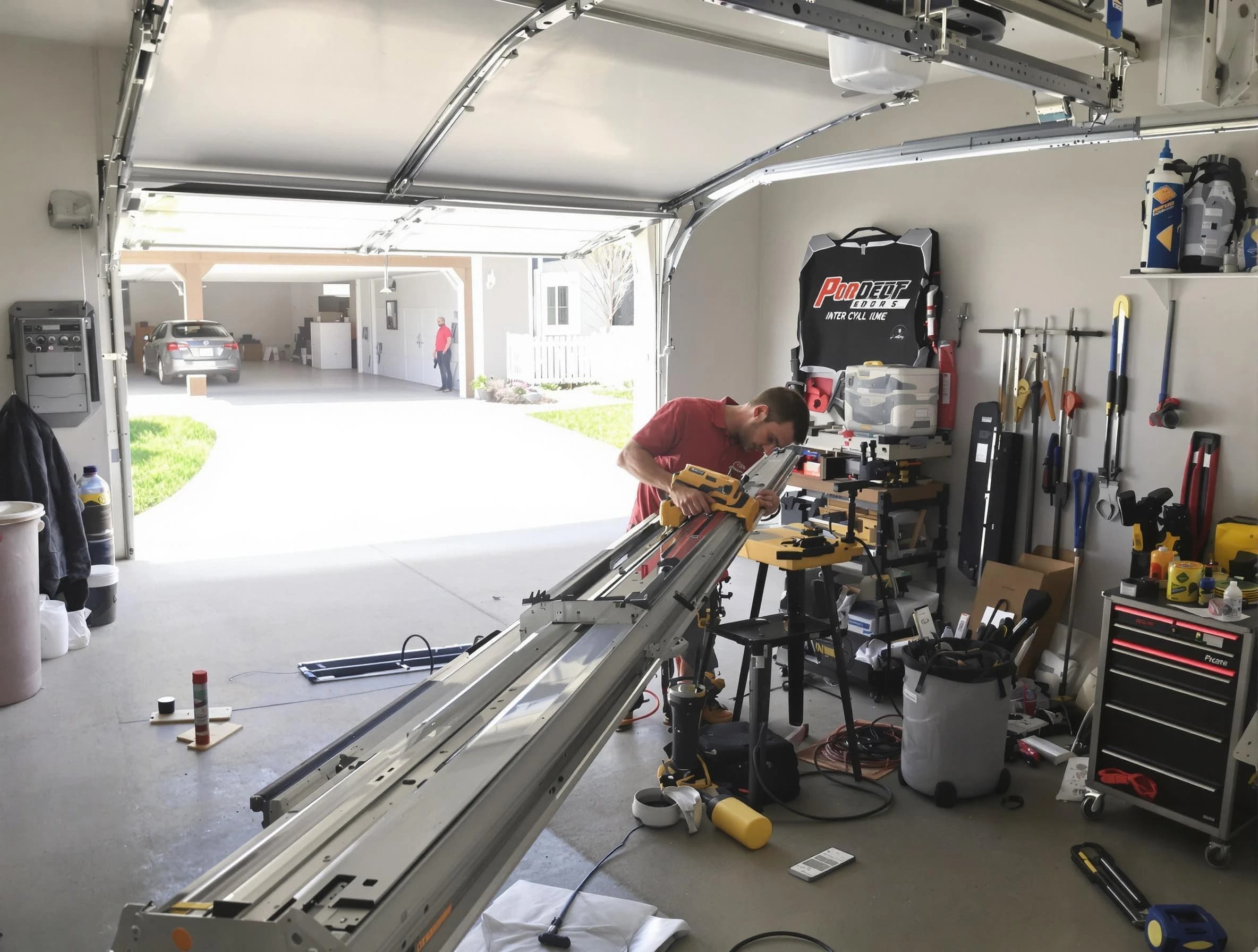 Bonanza Garage Door Repair expert performing track repair in Bonanza